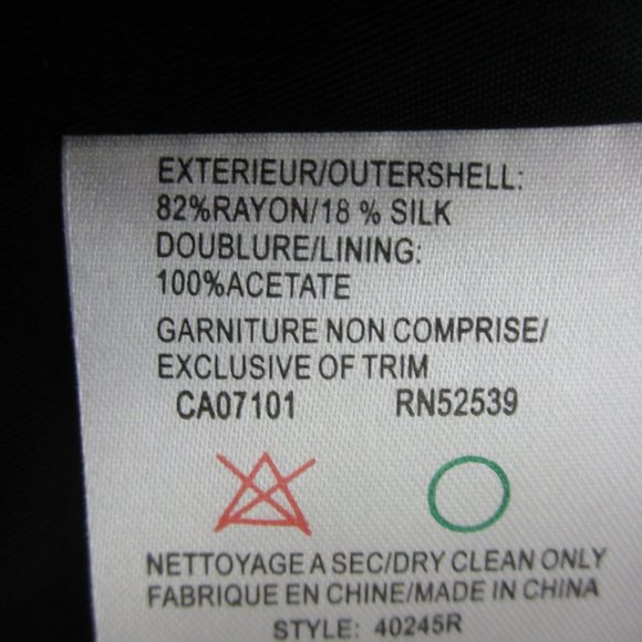 Hilary Radley Womens L Black Velvet LS Blazer Asymmetric Jacket Silk Rayon Blend - Picture 6 of 11